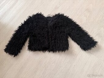 Černý chlupatý svetřík, H&M, vel,98