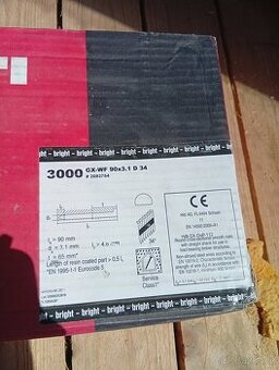Hřebíky Hilti GX-WF D34 hladké 3,1×90 mm 2160 ks