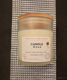 Valentýn edice-luxusní přírodní svíčka 300ml-růže
