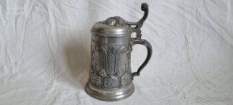 STAROŽITNÝ SECESNÍ CÍNOVÝ KORBEL Art Nouveau jugendstil