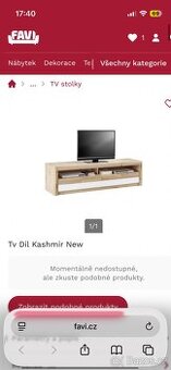 Komoda pod TV Kashmir new; dub artisan, bila