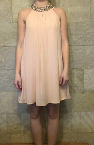 Světle růžové šaty H&M vel.34 s kamínky