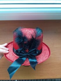Dámský mini klobouček - červený - 1