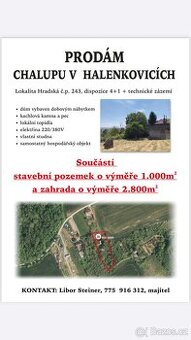 CHALUPA v HALENKOVICÍCH na prodej