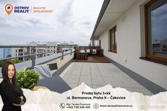 Prodej moderního bytu 3+kk s terasou a balkónem, Bermanova u