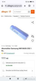 Li.ion baterie Samsung  2500mAh