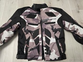 Pánská kombinéza na motorku RSA Camuflage šedá - 2 dílná