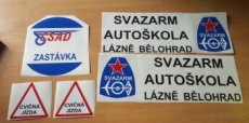 samolepka Svazarm autoškola +logo, čsad, cv. jízda