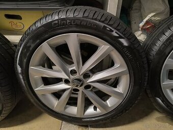 Alu kola Škoda Fabia III 5x100 r16, Originál,pneu 98%Pirelli
