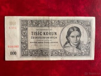 Bankovka 1000 Kčs 1945