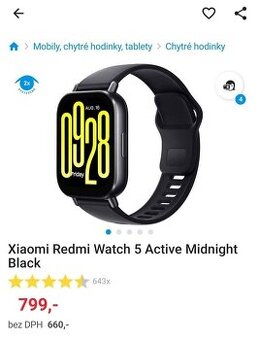 Chytré hodinky Xiaomi redmi watch 5 active