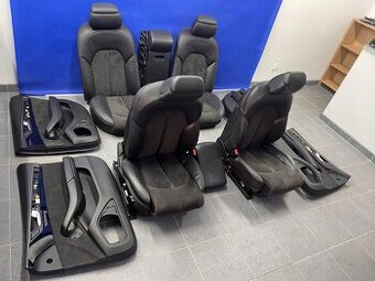 INTERIER SEDADLA AUDI A8 D4 ČERNÁ KŮŽE ALCANTARA