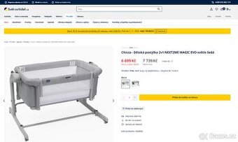 Chicco - Dětská postýlka 2v1 světle šedá