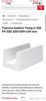 Prodám 12ks Ytong U Profil 300, 300x249x599 mm