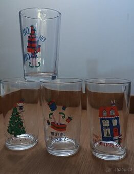 Sada vánoční sklenice Chrismas za vše 50,- Kč