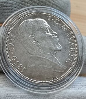 Stříbrná 20kčs 1937 T. G MASARYK