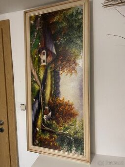 Velký malovaný obraz retro