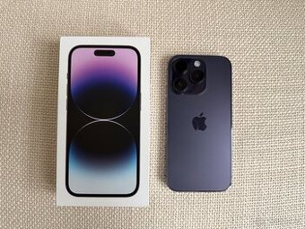 iPhone 14 Pro 128 GB v fialové barvě, v perfektním stavu.