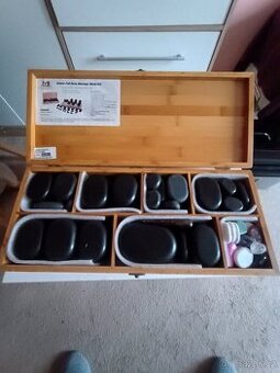 Velká sada lávových kamenů v dřevěném kufříku