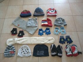 Dětské čepice, šály a rukavice 4-5let