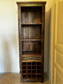 Knihovna/police se šuplíkem a prostorem na víno - 1
