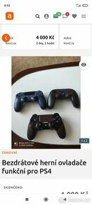 Bezdrátové herní ovladače funkční pro PS4
