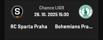 vstupenka AC Sparta Praha x Bohemians Praha