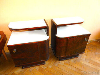 Noční stolky dva kusy opaxitové bílé sklo