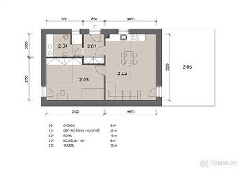 Novostavba bytu 2+kk 55 m² v Poličce