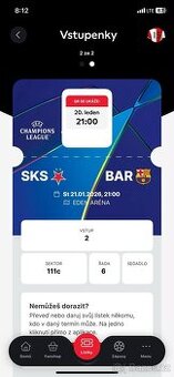 Vstupenka Slavia - Barcelona