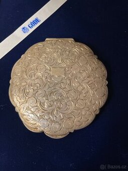 VELKÁ luxusní stříbrná PUDŘENKA-120g stará 110let