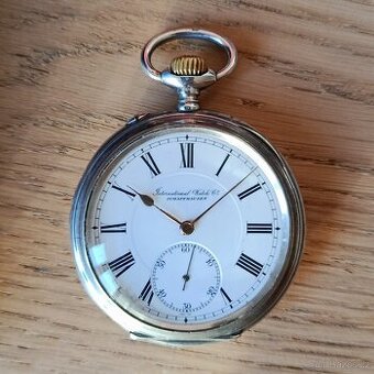 Stříbrné kapesní hodinky IWC SCHAFFHAUSEN