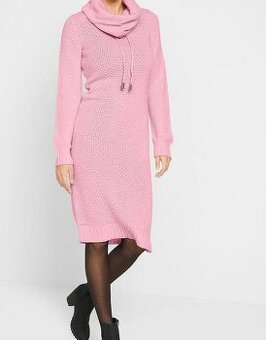 Teplé pletené šaty s širokým rolákem 48/50 REZERVACE - 1