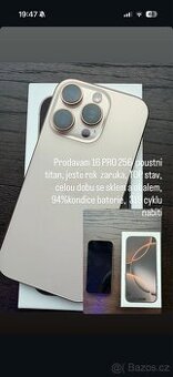 Iphone 16 PRO 256 Pouštní titan