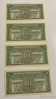 10 korun 1950, jednopísmenná  lepší série V