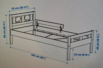 dětská postel IKEA + rošt + madrace - 1