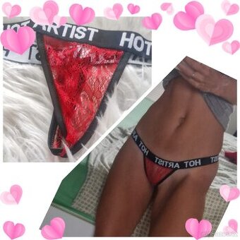 Nové hot sexy tanga červené vínové krajkové vel S až M