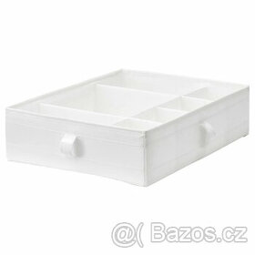 SKUBB Krabice s přihrádkami, bílá, 44x34x11 cm