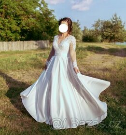 Svatební šaty vel. 38 satén - 1
