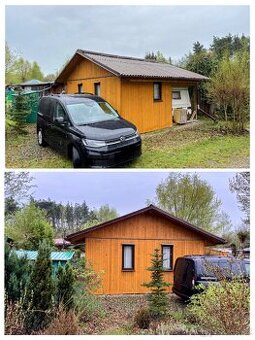 Prodej karavanu s dřevěnou přístavbou - Nechranice