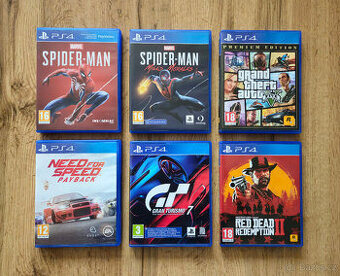 Hry na Playstation 4 - Spider man, GTA, Gran Turismo 7,...