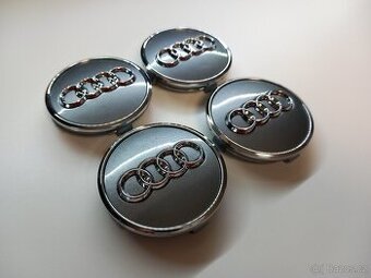 Středové krytky Audi 61x58mm, Stříbrná