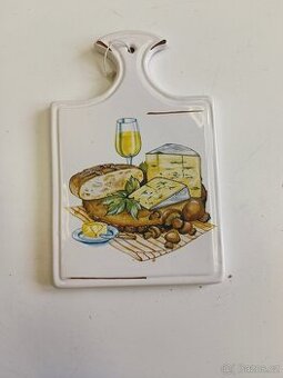 Keramické prkénko s motivem sýra a chleba