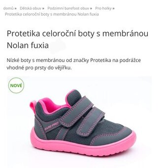 Protetika celoroční boty s membránou Nolan fuxia