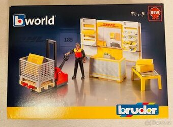 BRUDER 62251 DHL shop s paletovým vozíkem