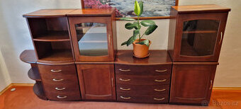 Sestava modulárních skříněk, obývací stěna masiv/dřevotříska