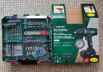 Nová aku vrtačka Parkside s příslušenstvím, záruka 3 roky.