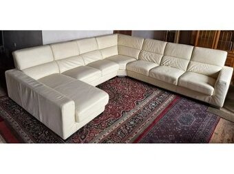 Moderní kožená sedací souprava ve tvaru "U", 3299
