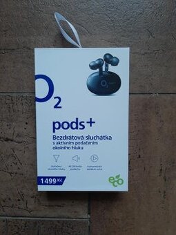 Bezdrátová sluchátka O2 Post+ barva černá, nová,