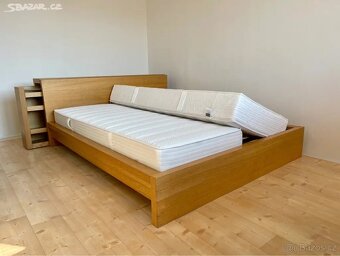 IKEA MALM postel + čelo+ 2 noční stolky